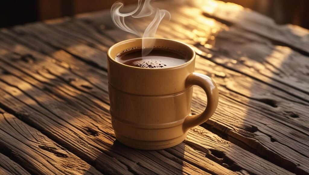 Coffee cup on table